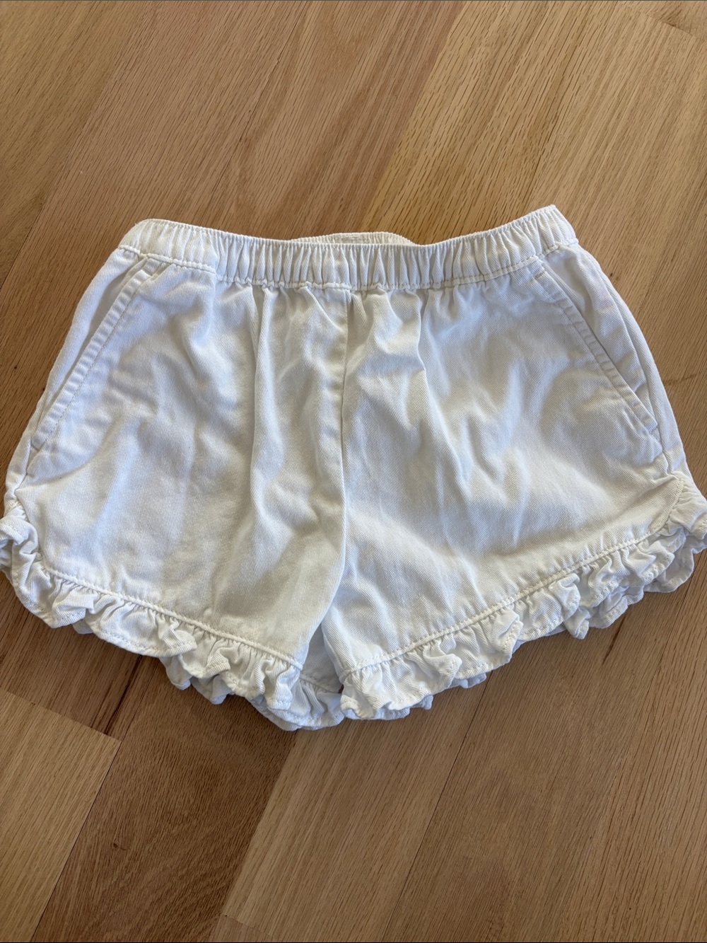Crewcuts White Ruffle Hem Kids Shorts